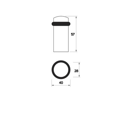 Упор дверной U301AC, d=28 мм, h=57 мм, цвет медь