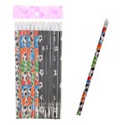 Карандаш чернографитный с ластиком Calligrata «Футбол», твёрдость НВ, МИКС - Фото 3