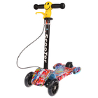 Самокат стальной, колёса световые PU 110/90 мм, тормоз, музыка - Фото 1