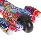 Самокат стальной, колёса световые PU 110/90 мм, тормоз, музыка - Фото 4