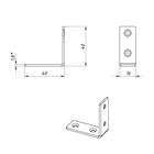 Уголок, 40 х 40 х 16 х 1.8 мм, оцинкованный (комплект 400 шт) - фото 21818669