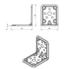 Уголок крепёжный усиленный 62 х 62 х 50 х 2 мм, оцинкованный (комплект 50 шт) - фото 22757710