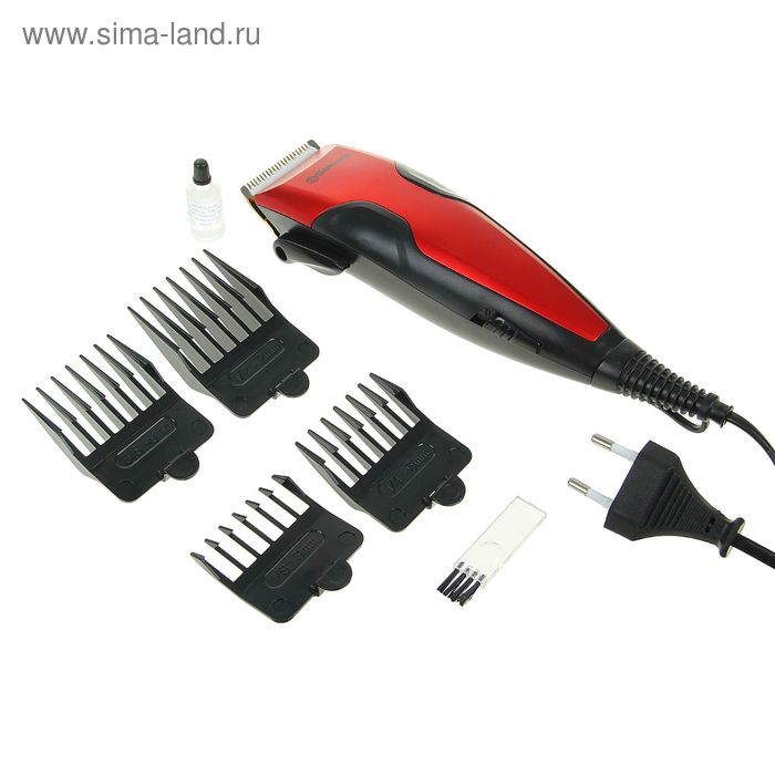 Машинка для стрижки Sakura SA-5103R Premium, 4 насадки, керам.нож, 220 В, красная - Фото 1
