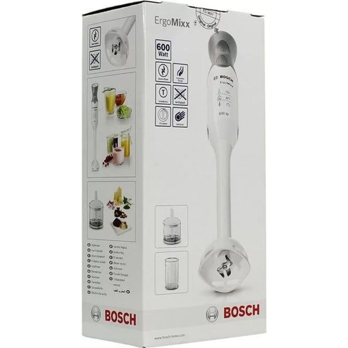 Блендер Bosch MSM 66020, погружной, 600 Вт, 0.3/0.6 л, 12 скоростей, белый - фото 51331162