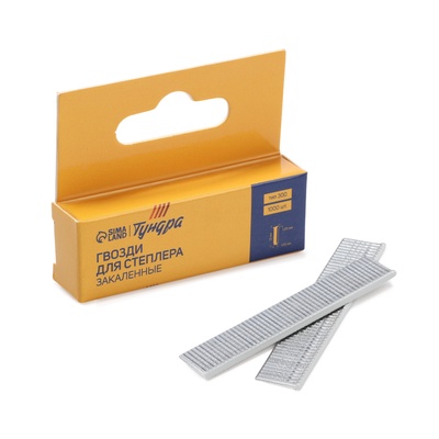 Гвозди для мебельного степлера ТУНДРА, закалённые, тип 300, 12 мм, 1000 шт.
