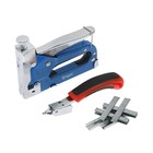 Степлер мебельный в кейсе ТУНДРА, типы скоб 140/28/300, 4 - 14 мм + скобоудалитель, скобы - Фото 2