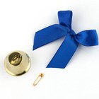 Колокольчик на булавке с бантом на Выпускной, синий, d = 3,6 см - Фото 4