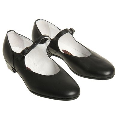 Туфли народные женские, длина по стельке 18 см, цвет чёрный