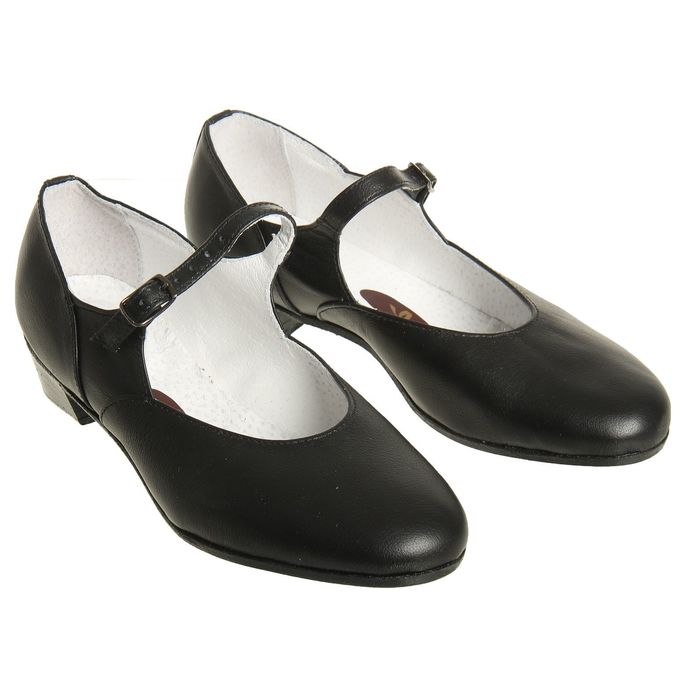 Туфли народные женские, длина по стельке 18,5 см, цвет чёрный - фото 2047887