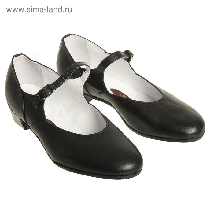 Туфли народные женские, длина по стельке 19,5 см, цвет чёрный - Фото 1