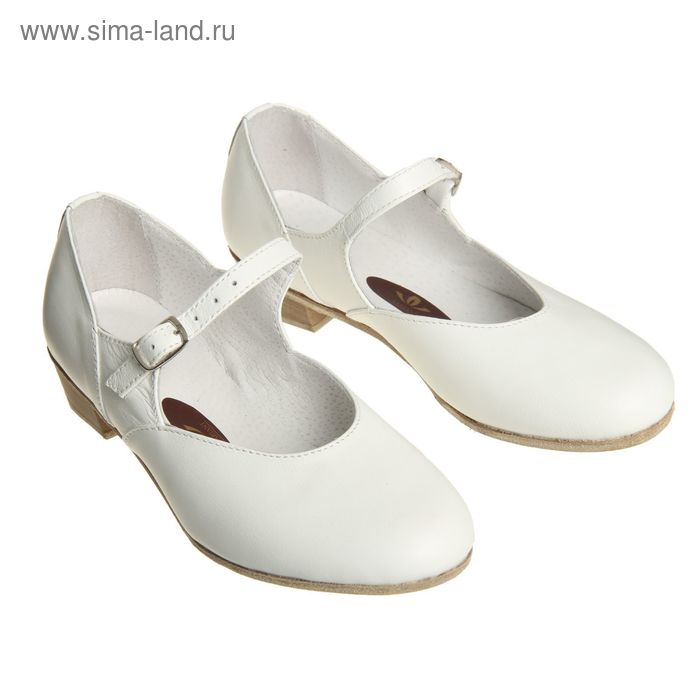 Туфли народные женские, длина по стельке 18,5 см, цвет белый - Фото 1