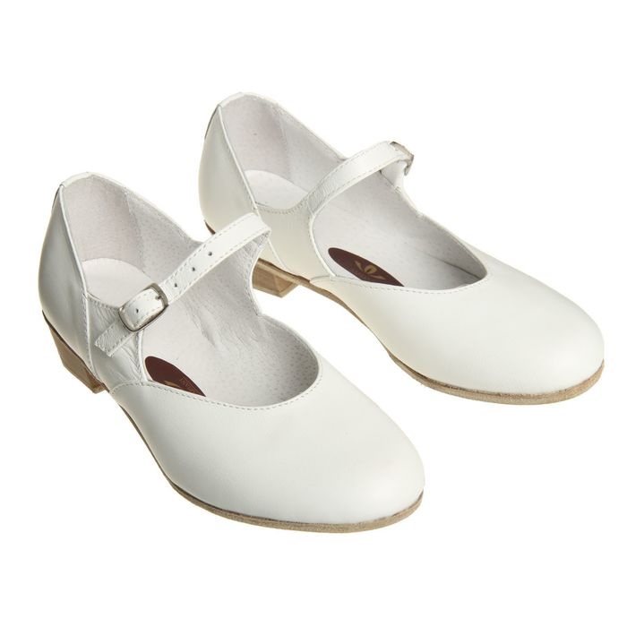 Туфли народные женские, длина по стельке 22 см, цвет белый