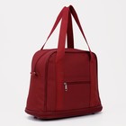 Сумка хозяйственная на молнии, с увеличением, наружный карман, цвет бордовый - фото 321185060