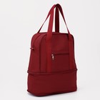 Сумка хозяйственная на молнии, с увеличением, наружный карман, цвет бордовый - фото 20704243