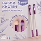 Набор кистей для макияжа, двусторонние, с аппликатором, 12,5 (+/- 1) см, 2 шт, цвет МИКС - фото 3656711