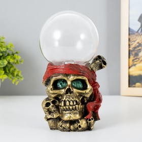 Плазменный шар полистоун 'Череп пирата в красной бандане' 19х11х9,5 см RISALUX