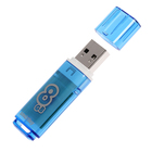 Флешка Smartbuy Glossy series Blue, 8 Гб, USB2.0, чт до 25 Мб/с, зап до 15 Мб/с - Фото 1