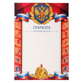 Грамота спортивная "За спортивные успехи", 21 х 29,7 см (1874924 ...