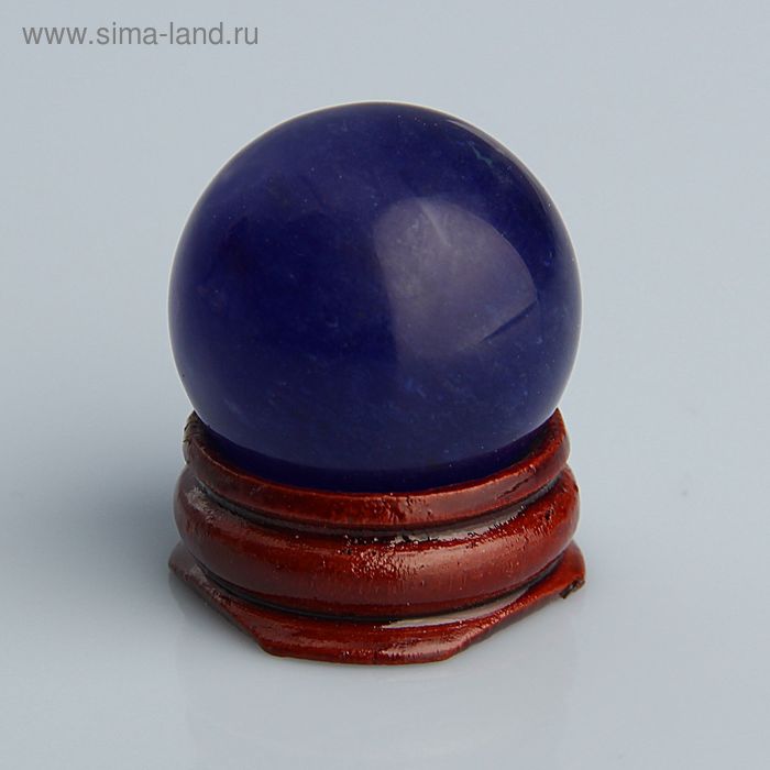 Шар из камня. Голубой кварц от 29мм/55г: подставка, коробка - Фото 1