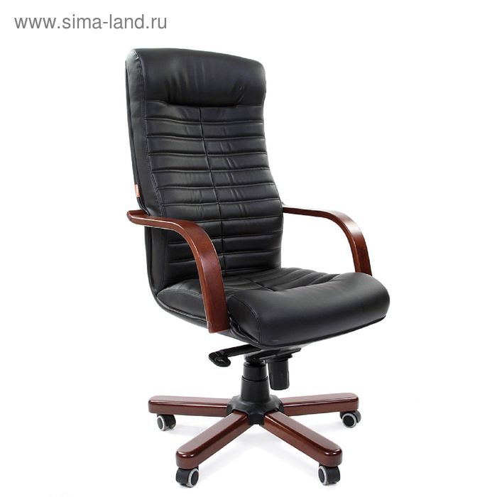 Кресло руководителя Chairman 480 WD экокожа премиум, чёрный - Фото 1