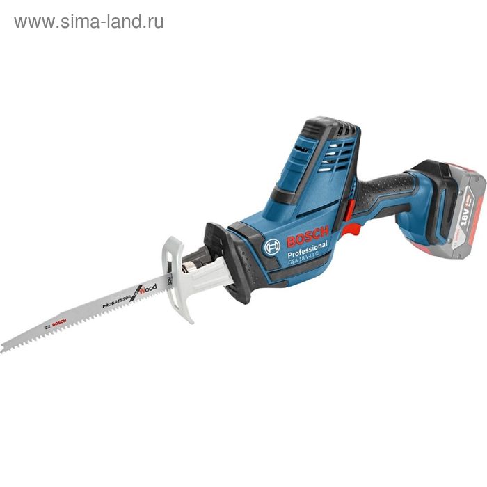 Пила сабельная аккумуляторная Bosch GSA 18 V-LI C, 18В, 2х4Ач - Фото 1