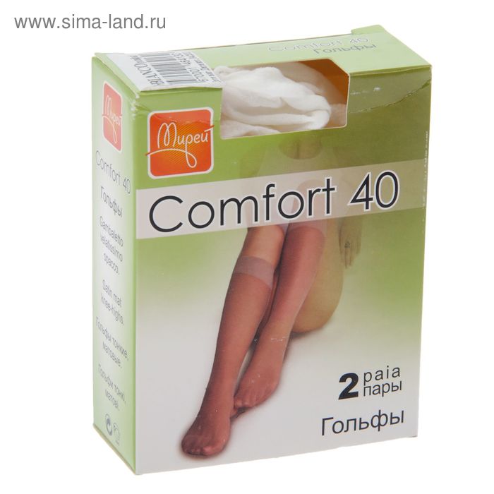 Гольфы женские Mirey Comfort New, 40 den, цвет bianco, 2 пары - Фото 1