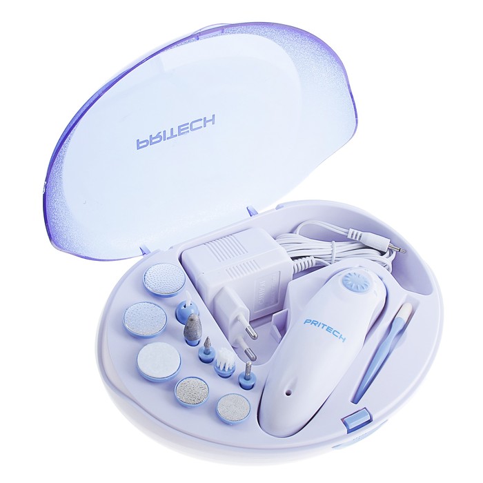 Аппарат для маникюра PRITECH LD-38, 10 насадок, фиолетовый - Фото 1