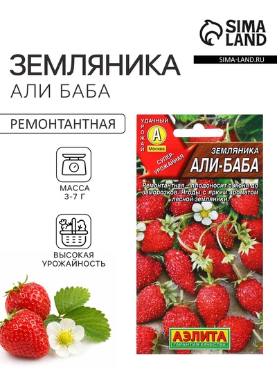 Семена Земляника «Али Баба», ремонтантная, 0.04 г, «Аэлита»