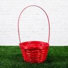 Корзина плетёная, бамбук, красная, (цилиндр) - Фото 2