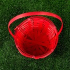 Корзина плетёная, бамбук, красная, (цилиндр) - Фото 4