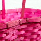 Корзина плетёная, бамбук, розовая, с изгибом - Фото 2