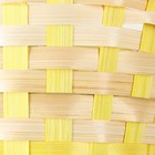 Корзина плетёная, бамбук, круглая, жёлтая - фото 10007730