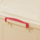 Контейнер для хранения игрушек с крышкой, 50 л, 61×39×32 см, на колёсах, слоновая кость - Фото 4