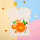 Футболка для девочки "Апельсины", рост 98 см (52), цвет сливки, принт апельсины ДДК164001 - Фото 3