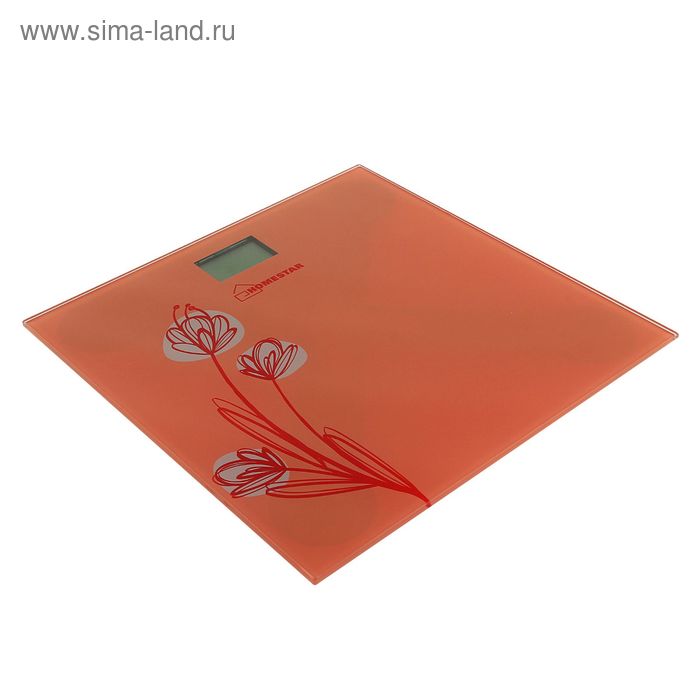 Весы напольные HOMESTAR HS-6001A, электронные, до 180 кг, 1хCR2032, стекло, оранжевые - Фото 1