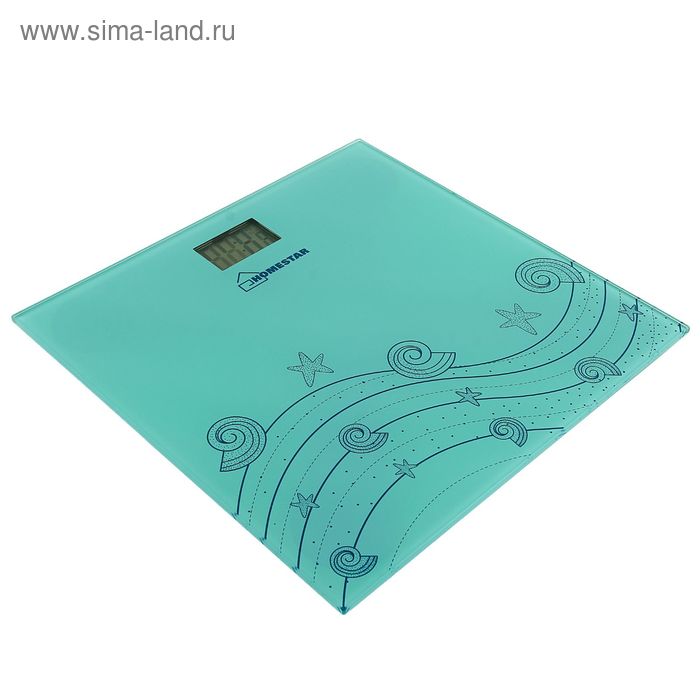 Весы напольные HOMESTAR HS-6001B, электронные, до 180 кг, 1хCR2032, стекло, голубые - Фото 1