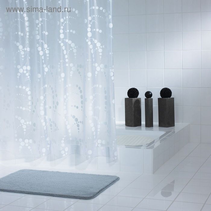Штора для ванных комнат Dots, цвет белый - Фото 1