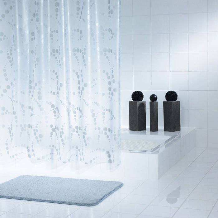 Штора для ванных комнат Dots, цвет серый/серебряный