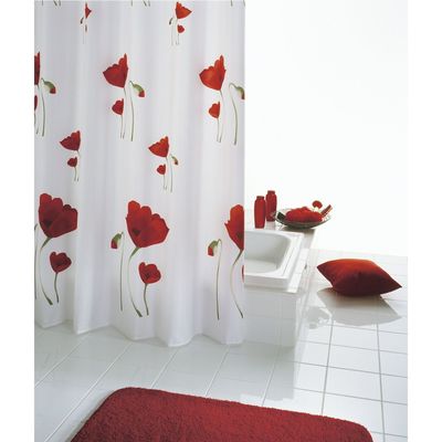Штора для ванных комнат Mohn, цвет красный