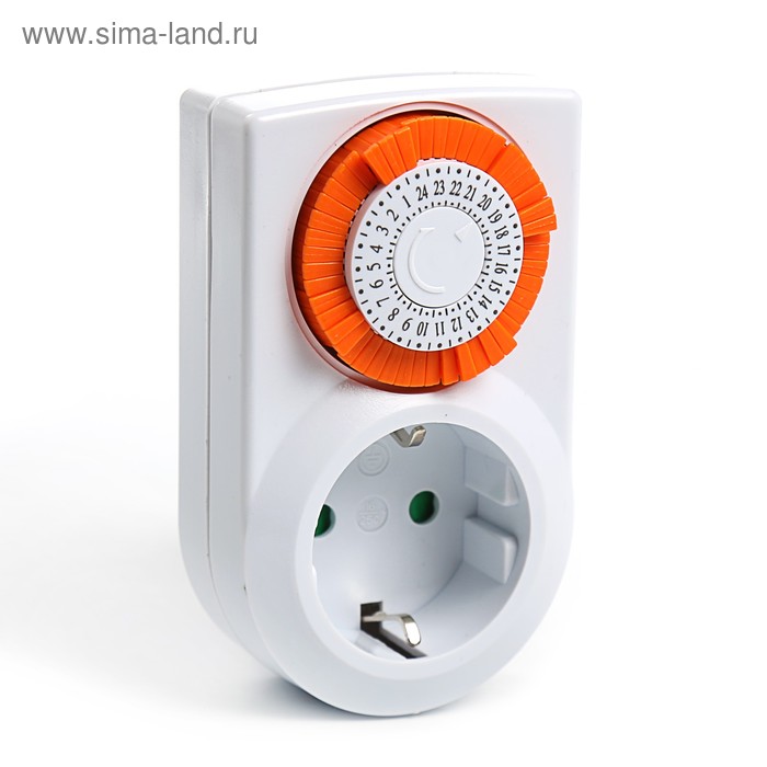 Таймер розеточный TDM ТРМ-01, 16 А, 24 ч, шаг 30 мин, механический - Фото 1
