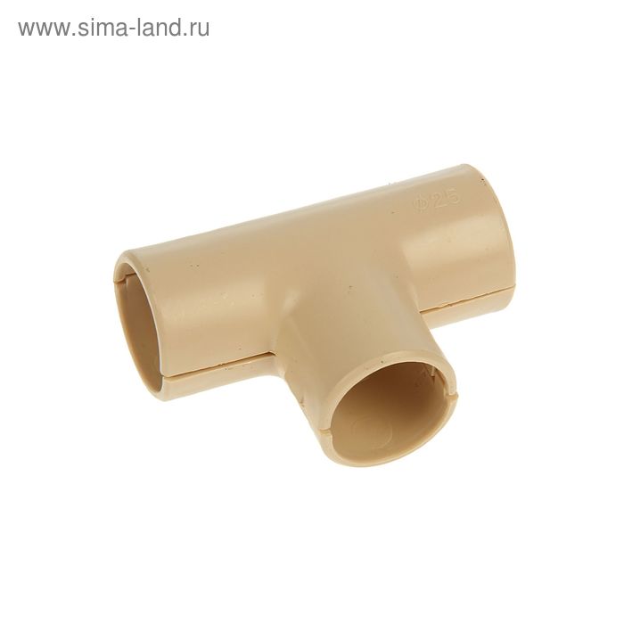 Тройник соединительный для трубы TDM, d=25 мм, цвет сосна, SQ0405-1523 - Фото 1