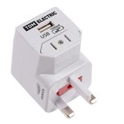 Тревел-адаптер TDM, 100-250 В, 3 A, 5 в 1, c USB-зарядкой 1000 мА, белый, SQ1806-0044 - Фото 1