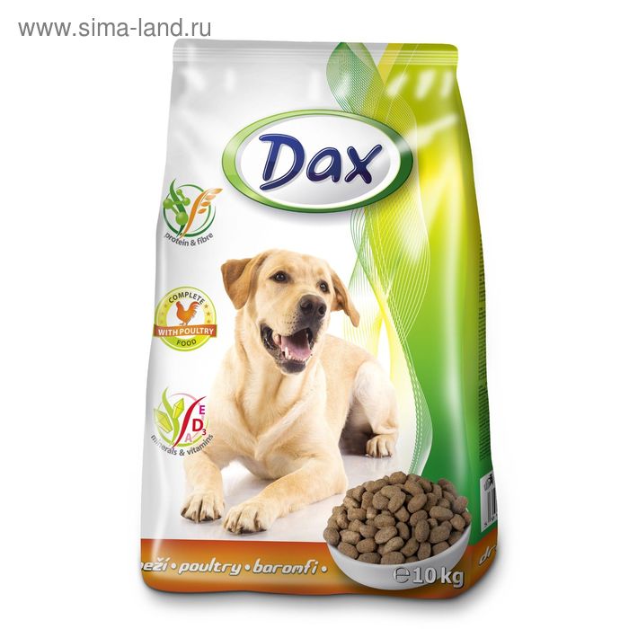 Сухой корм DAX для собак, с птицей, 10 кг. - Фото 1