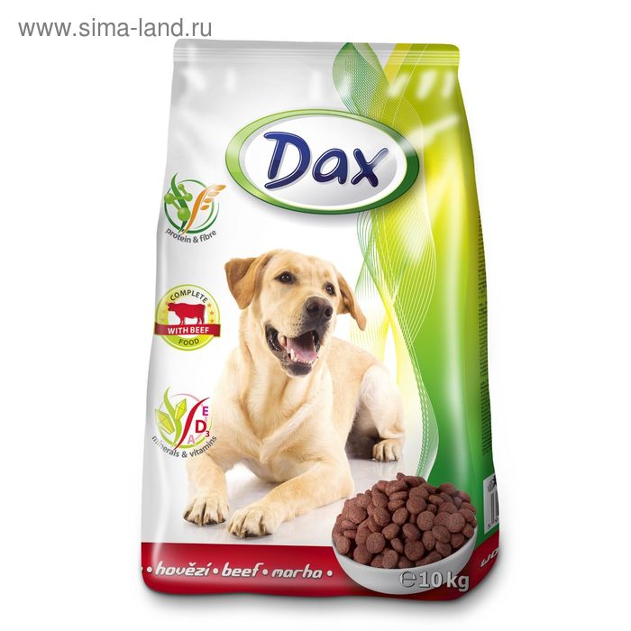 Сухой корм DAX для собак, с говядиной, 10 кг. - Фото 1