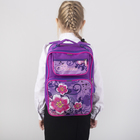 Рюкзак школьный, 2 отдела на молниях, 2 наружных кармана, цвет фиолетовый - Фото 1