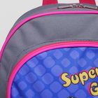 Рюкзак школьный, отдел на молнии, 3 наружных кармана, цвет синий/серый - Фото 4