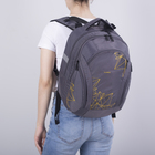 Рюкзак школьный, 2 отдела на молниях, 3 наружных кармана, цвет серый - Фото 1