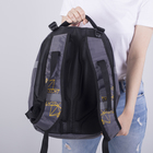 Рюкзак школьный, 2 отдела на молниях, 3 наружных кармана, цвет серый - Фото 4