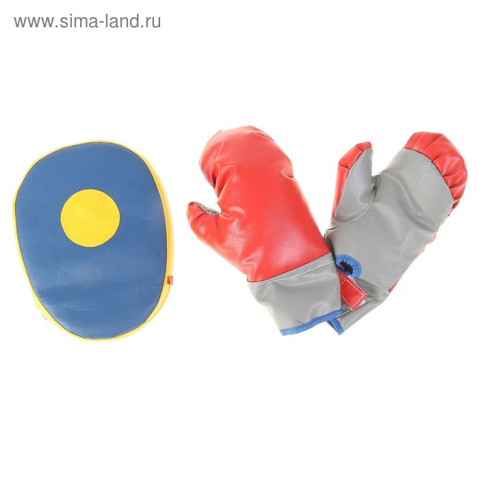 Набор для бокса детский №2, перчатки, лапа, цвета МИКС - Фото 1