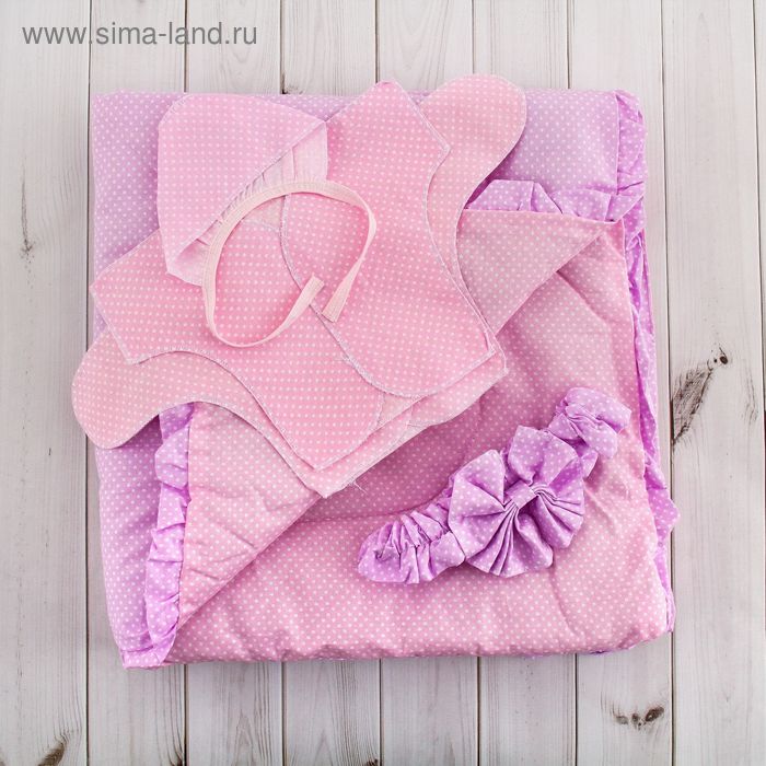 Комплект для девочки "Горошки" (5 предметов), цвет розовый - Фото 1